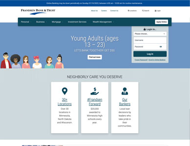 Frandsen Bank & Trust Screenshot