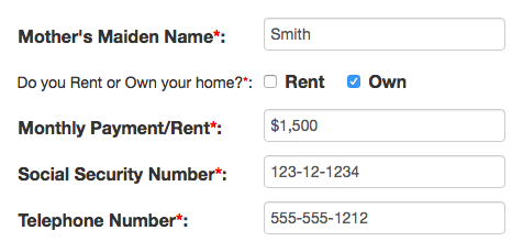 Encrypted Form on First Security Bank
