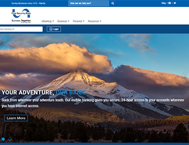 First Security Bank Screenshot