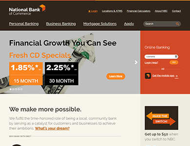 National Bank of Commerce Screenshot