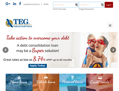 TEG Federal Credit Union Screenshot