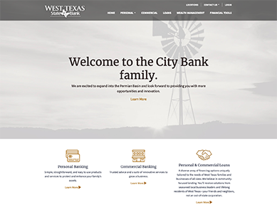 West Texas State Bank Screenshot